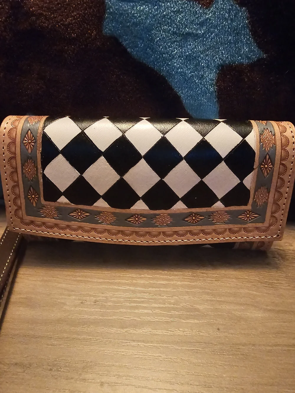 Countryside Co. Harlequin Rodeo Wallet Wristlet — Genuine Leather, Made in USA